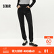 森馬（Semir）森柔|森馬牛仔褲女冬季修身抓毛小腳褲顯瘦舒適韓版休閑潮流長(cháng)褲 牛仔水洗黑98201 28