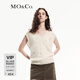MO&Co.毛衣背心綿羊毛山羊絨輕暖短款漏針破洞V領(lǐng)針織衫摩安珂 米白色 M 165