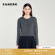 SANDRO秋冬女裝法式簡(jiǎn)約溫柔風(fēng)灰色羅紋圓領(lǐng)上衣針織開(kāi)衫 240/深灰色 S (1)
