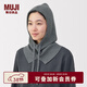 MUJI減輕頸部刺癢感美利奴羊毛混巴拉克拉法帽 帽子 25年冬季 灰色