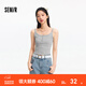 森馬（Semir）陳都靈|背心女短款顯瘦上衣2025夏季新款簡(jiǎn)約風(fēng)亨利領(lǐng)緊身吊帶 中花灰00510 M
