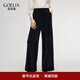 歌莉婭絲絨褲子女秋冬2025新款寬松厚款闊腿褲直筒長(cháng)褲1ENL1I320 00B黑色 M