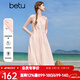 百圖betu女裝2025夏季新款連衣裙抽繩收腰無(wú)袖減齡背心裙子女2506T55 淺粉紅 S