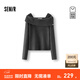 森馬（Semir）商場(chǎng)同款|毛衣女春季短款一字領(lǐng)翻領(lǐng)2026新款優(yōu)雅溫柔套頭衫 深灰20901 L