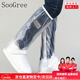 SooGree防水鞋套長(cháng)高筒雨鞋套男女防雨防滑雨靴成人戶(hù)外便攜雨天反復用 透明 L（建議鞋碼40-42）
