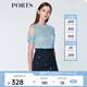PORTS寶姿  新品商場(chǎng)同款女裝簡(jiǎn)約短袖露肩針織上衣SN8K701RKE004 煙波色 M