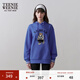 Teenie Weenie小熊女裝秋季時(shí)尚簡(jiǎn)約休閑學(xué)院風(fēng)寬松連帽衛衣上衣女 藍色 S (160)