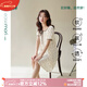 安之伴【巨涼感】睡衣女春夏季短袖睡裙2026新款純棉碎花休閑秋款家居服 貝殼黃 L
