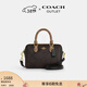 蔻馳（COACH）【禮物】奧萊女士女包經(jīng)典老花ROWAN 迷你波士頓單肩斜挎包手提包 IM/胡桃木色/棕黃色