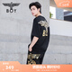 BOY LONDON英式潮流百搭情侶款短袖黑色燙金時(shí)尚休閑T恤N01910 黑色 現貨 XL 此款偏大，建議拍小一碼