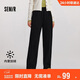 森馬（Semir）[商場(chǎng)同款]休閑褲女加絨長(cháng)褲簡(jiǎn)約冬2024仿呢闊腿褲101724127016A