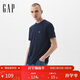 蓋璞男女裝2025春季新款棉質(zhì)logo口袋常規短袖T恤基礎款美版857901