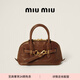 MiuMiu【禮物】繆繆女士Aventure Nappa羊皮革小號手提包 橡木色