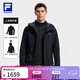 FILA 斐樂(lè )官方男士上衣兩件套2025冬季新款戶(hù)外運動(dòng)基礎連帽外套 深黑-BK 2XL 185/104A/XXL