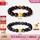 周大生【三八節禮物】黃金手串黑曜石虎眼石檀香紫檀手串轉運珠送男友 梵心守護（金重約0.5g）