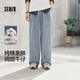 森馬（Semir）牛仔褲男夏季純棉親膚闊腿褲2026松緊腰抽繩微褶長(cháng)褲109326124109