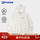 FILA FUSION斐樂(lè )潮牌情侶款連帽衛衣秋新款休閑寬松針織上衣 【加絨】奶霧白-WT M 170/92A/M