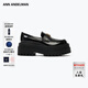 ANN ANDELMAN【李柯以同款】樂(lè )福鞋女羊皮厚底黑皮鞋休閑小皮鞋 黑色 （建議拍大一碼） 37