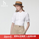 哈吉斯（HAZZYS）女裝 夏季款女士襯衣立領(lǐng)鏤空花邊短袖襯衫女ATCSK1CBK51 白色WT L (165/88A 40)