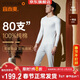 宜而爽【80支100%純棉】高檔保暖內衣套裝男士圓領(lǐng)秋衣秋褲禮盒裝