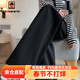 AEMAPE香蕉褲女2026春秋冬季新款加絨休閑褲女高腰寬松直筒闊腿褲子 MX-12-1354_黑色[顯瘦修腿] L _建議111-125斤