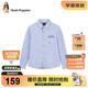 暇步士（Hush Puppies）童裝男童全棉長(cháng)袖襯衫春季兒童學(xué)院風(fēng)休閑襯衣 牛津色 160