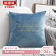 恒源祥抱枕金線(xiàn)繡花抱枕套靠墊套辦公室沙發(fā)汽車(chē)抱枕靠墊套舒適靠墊套 （字母）天空藍（含芯） 40cm*40cm 枕套