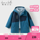 戴維貝拉（DAVE＆BELLA）男童外套兩件套冬裝新款三防中大童連帽上衣兒童外衣小男孩衣服 錫藍色【現貨】 130 cm（建議身高110-120cm）