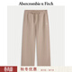 Abercrombie & Fitch【經(jīng)典直筒】經(jīng)典小麋鹿圖案美式抓絨衛褲25秋冬女裝147-5165 咖色 S (165/72A) 偏大偏長(cháng)，建議小一碼