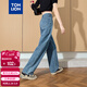 唐獅（TonLion）2025女牛仔褲高腰寬松闊腿褲百搭復古褲 復古藍/一批 28