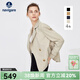 Navigare意大利小帆船短款直筒風(fēng)衣女裝春季簡(jiǎn)約通勤外套小個(gè)子雙排扣大衣 燕麥咖 M