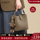 viney【何泓姍同款】牛皮水桶包包女包斜挎包生日新年禮物送女友老婆 【卡其色】實(shí)用高檔輕奢手提腋下包 時(shí)尚ck風(fēng)休閑小眾品牌洋氣單肩包