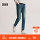 森馬（Semir）森柔|牛仔褲男春季修身小腳長(cháng)褲復古多色水洗褲潮流 牛仔黃泥染80325 31