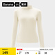 蕉內（Bananain）【趙露思同款】熱皮502++女士T恤打底衫半高領(lǐng)秋冬加絨顯瘦肌底衣 【連領(lǐng)】奶白 L