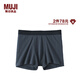 MUJI 男式 棉天竺 前封口 平角內褲 男士男生男款四角褲 FA19BC6S 藏青色 XL (180/92A)
