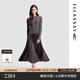 歌力思（ELLASSAY）2026春新款綿羊毛時(shí)尚簡(jiǎn)約高腰百褶假兩件長(cháng)款連衣裙女EWB371Y071 煙灰色 XS
