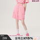 LALABOBO設計感多巴胺粉五分短褲老花滿(mǎn)印寬松休閑潮工裝褲女LBCB-WXZD40 粉色 S