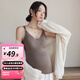 婧麒（JOYNCLEON）孕婦哺乳吊帶背心內衣產(chǎn)后內搭喂奶免穿帶胸墊加絨秋冬 蓄熱磨絨款-咖色-Jbx153729 羊絨觸感 循環(huán)鎖溫 L