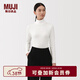 MUJI女式 起毛 羅紋編織 高領(lǐng)長(cháng)袖T恤 針織衫打底衫女裝25年冬季 白色 M （160/84A）