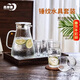 青蘋(píng)果水壺水杯套裝 涼水壺冷水壺錘紋耐熱玻璃嘟嘟壺*1錘紋玻璃杯*6
