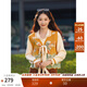 兩三事 森系詩(shī)語(yǔ) 2026冬季新款復古綁帶花色馬夾假兩件毛衣女寬松 黃色 M