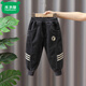 木木屋（mumuwu）男童加絨褲子冬裝燈芯絨長(cháng)褲2022新款兒童秋冬款洋氣中厚休閑褲潮 黑灰色一體絨 120 cm建議身高110-120cm5-6歲