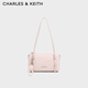 CHARLES&KEITH26春新品時(shí)尚輕便單肩腋下包波士頓包CK2-20151613 SOFT PINK淺粉色 S
