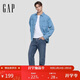 蓋璞（GAP）男女裝2025秋季新款棉質(zhì)撞色紐扣翻領(lǐng)寬松牛仔襯衫791980