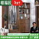 檀福匠2026新款鞋柜中式實(shí)木間廳柜一體簡(jiǎn)約家用進(jìn)門(mén)口隔斷屏風(fēng)衣帽架 胡桃色【單開(kāi)門(mén)1.2米】