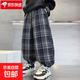 兒童裝男童褲子春秋款2026新款春裝中大童休閑衛褲男孩春季運動(dòng)褲 藏青灰色 150