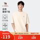 駱駝（CAMEL）純棉重磅短袖T恤男士透氣寬松休閑運動(dòng)圓領(lǐng)半袖春夏季M14BAQR058