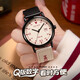 迪士尼（Disney）同款手表女小學(xué)生帆布帶石英表初高中生青少年 學(xué)院風(fēng)-復古黑紅