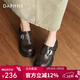達芙妮（DAPHNE）樂(lè )福鞋女復古英倫風(fēng)厚底增高低幫高跟舒適百搭單鞋2025春季新款 安可拉紅 單里 37 (235mm)