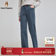 暇步士（Hush Puppies）【復古丹寧】女裝秋冬新款簡(jiǎn)約基礎款水洗色直筒牛仔褲 靛藍牛仔 34